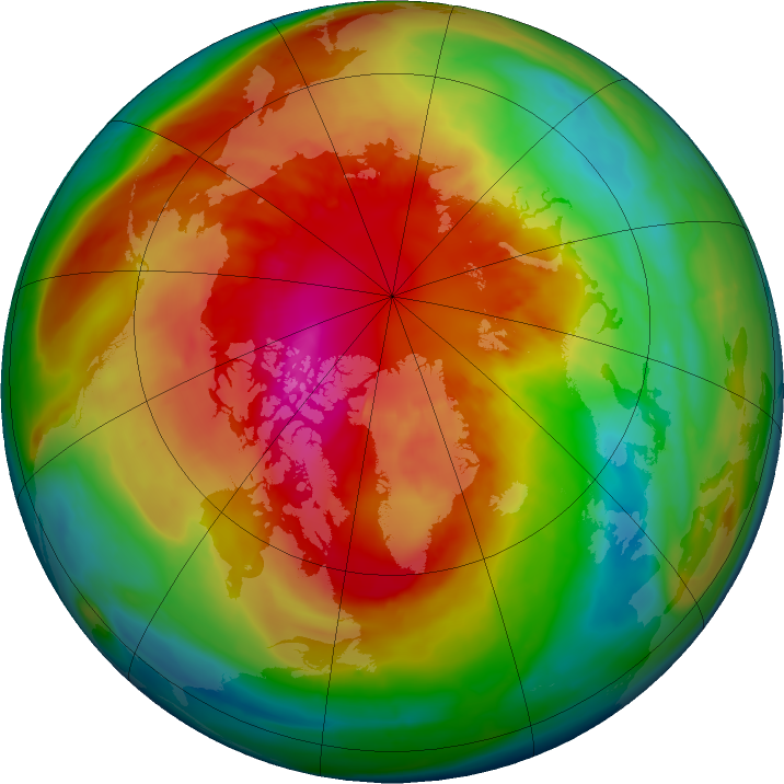 Arctic ozone map for 11 March 2016